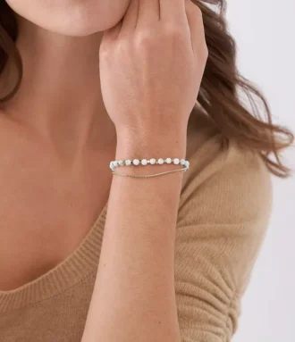 All Stacked Up Howlite kedjearmband med pärlor All Stacked Up Howlite kedjearmband med pärlor