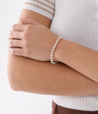 All Stacked Up Rose Quartz Chain Beaded Bracelet All Stacked Up Rose Quartz Chain Beaded Bracelet