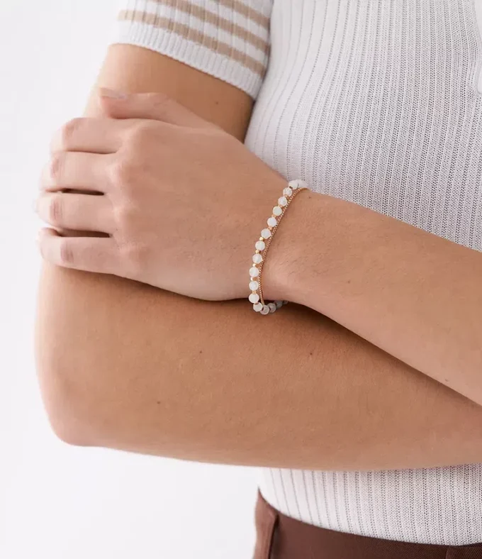 All Stacked Up Rose Quartz Chain Beaded Bracelet All Stacked Up Rose Quartz Chain Beaded Bracelet