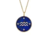 Aquarius Sutton Zodiac guldfärgat rostfritt stål halsband med blå lapis-hänge Aquarius Sutton Zodiac guldfärgat rostfritt stål halsband med blå lapis-hänge