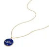Aquarius Sutton Zodiac guldfärgat rostfritt stål halsband med blå lapis-hänge Aquarius Sutton Zodiac guldfärgat rostfritt stål halsband med blå lapis-hänge