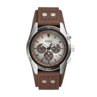 Coachman Chronograph brun läderklocka
