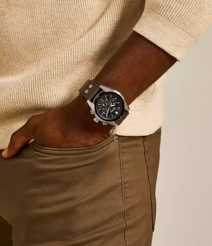 Coachman Chronograph brun läderklocka Coachman Chronograph brun läderklocka
