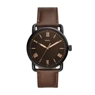 Copeland 42 mm trevisare brun läderklocka