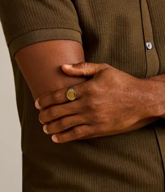Ellis Signet Collection Signetring med brunt tigeröga