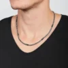 Ellis svart marmor- och rostfritt stålhalsband med pärlor Ellis svart marmor- och rostfritt stålhalsband med pärlor