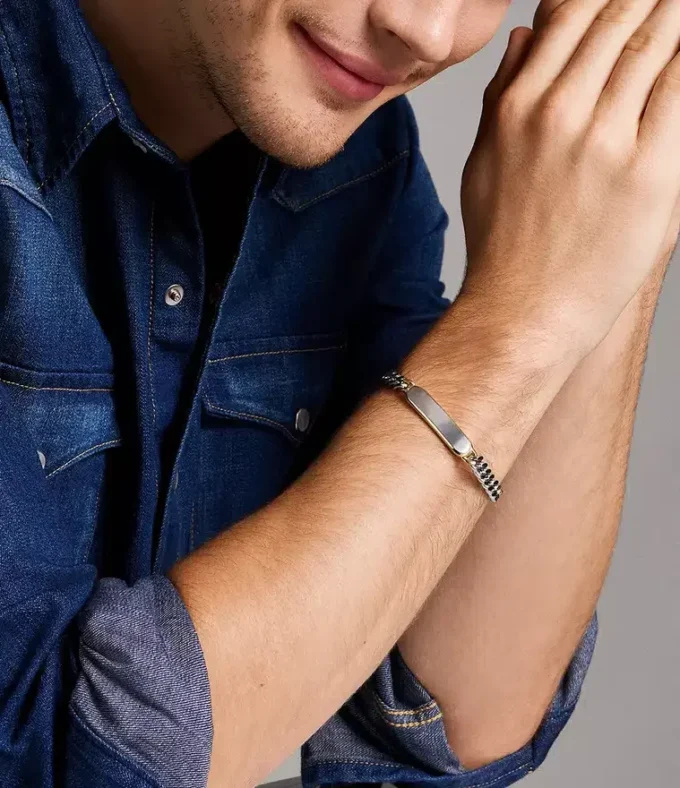 Ellis tvåfärgat ID-armband i rostfritt stål Ellis tvåfärgat ID-armband i rostfritt stål