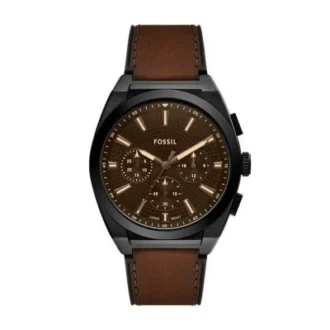 Everett Chronograph brun läderklocka