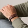 Everett Topstitch Armband i brunt läder Everett Topstitch Armband i brunt läder