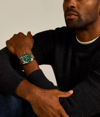 Fossil Blue Dive trevisare med datum, tan LiteHide™ läderklocka