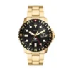 Fossil Blue GMT guldfärgad rostfri stålklocka Fossil Blue GMT guldfärgad rostfri stålklocka