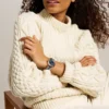 Gilmore trevisare med datum, roséguldfärgad och marinblå keramikklocka