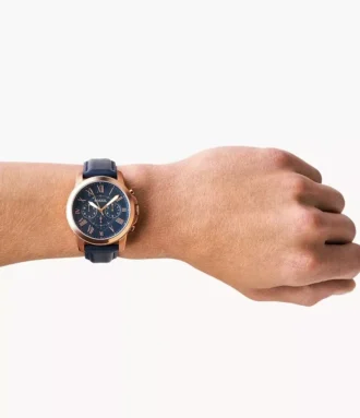 Grant Chronograph Navy läderklocka
