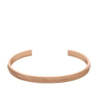 Harlow armband i rostfritt stål med linjär struktur i roséguldton