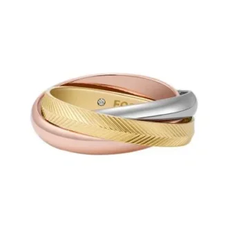 Harlow Interlocking Links Tri-Tone rostfritt stålbandring