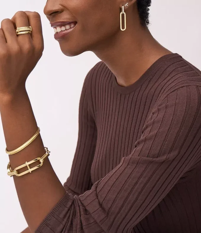 Harlow Linear Texture armband i guldfärgat rostfritt stål