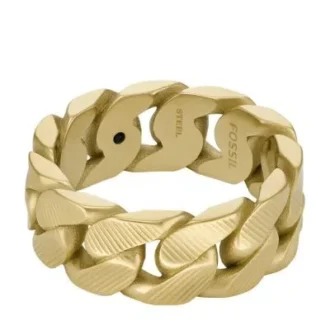 Harlow Linear Texture Chain Guldfärgad ring i rostfritt stål