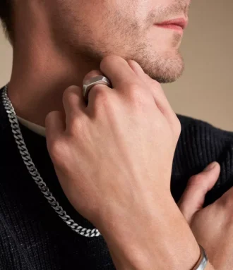Harlow Linear Texture Chain Halsband i rostfritt stål