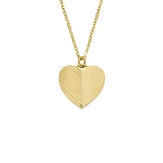Harlow Linear Texture Heart guldfärgat hänge i rostfritt stål