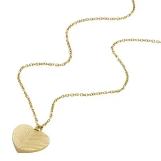 Harlow Linear Texture Heart guldfärgat hänge i rostfritt stål