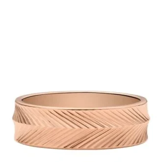 Harlow Linear Texture Roséguldfärgad ring i rostfritt stål