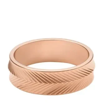 Harlow Linear Texture Roséguldfärgad ring i rostfritt stål