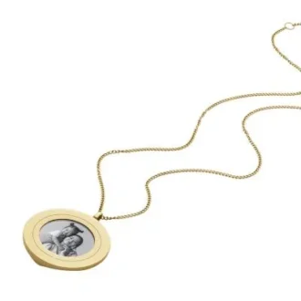 Harlow Locket Collection Guldfärgat rostfritt stål hänge halsband