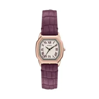 Harlow trevisare burgundy krokodilskinnsarmbandsklocka