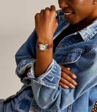 Harlow trevisare mediumbrunt läderarmband