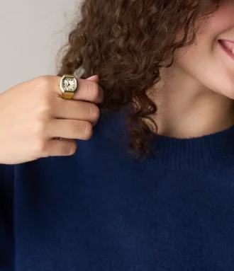 Harlow Watch Ring Tvåvisare Guldfärgad rostfri klocka