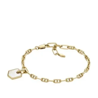 Heritage Crest armband i guldfärgad mässing med pärlemor