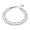 Heritage D-Link Glitz silverfärgat mässingskedje-tennisarmband