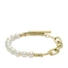 Heritage Pearl D-Link guldfärgat armband i rostfritt stål