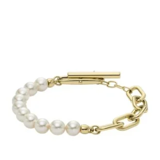 Heritage Pearl D-Link guldfärgat armband i rostfritt stål
