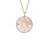 Libra Sutton Zodiac guldfärgat rostfritt stål rosa pärlemor hänge halsband Libra Sutton Zodiac guldfärgat rostfritt stål rosa pärlemor hänge halsband