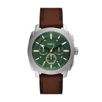 Machine Chronograph brun läderklocka