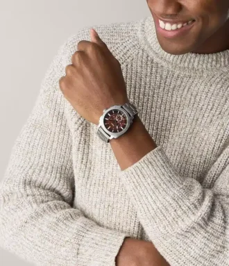Machine Chronograph rostfritt stålklocka