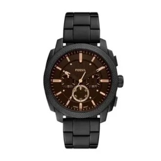 Machine Chronograph Svart rostfritt stålklocka