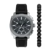 Machine Chronograph Svart silikonklocka och armbandsset Machine Chronograph Svart silikonklocka och armbandsset