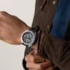 Machine Chronograph Svart silikonklocka och armbandsset Machine Chronograph Svart silikonklocka och armbandsset