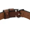 Machine Robust armband i rostfritt stål och brunt läder