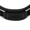 Machine Robust armband i rostfritt stål och svart vadderat läder