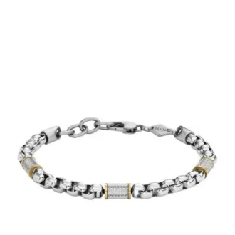 Maskinknottrad struktur Tvåfärgat armband i rostfritt stål Maskinknottrad struktur Tvåfärgat armband i rostfritt stål