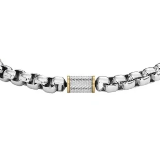 Maskinknottrad struktur Tvåfärgat armband i rostfritt stål Maskinknottrad struktur Tvåfärgat armband i rostfritt stål