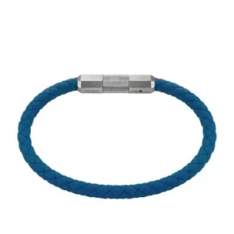 Maskinknottrat armband i marinblått silikon Maskinknottrat armband i marinblått silikon