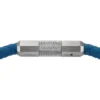 Maskinknottrat armband i marinblått silikon