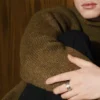 Maskinträdgad textur Tvåfärgad rostfri ring med trädgad ring Maskinträdgad textur Tvåfärgad rostfri ring med trädgad ring