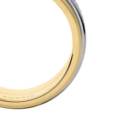 Maskinträdgad textur Tvåfärgad rostfri ring med trädgad ring Maskinträdgad textur Tvåfärgad rostfri ring med trädgad ring