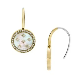 Merrit Classic Mother-of-Pearl guldfärgade örhängen i rostfritt stål