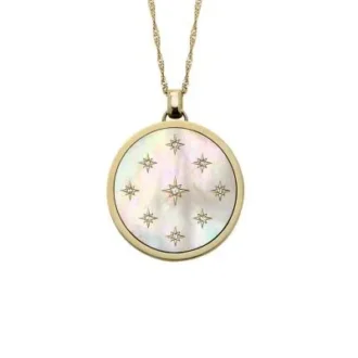 Merrit Classic Mother-of-Pearl guldfärgat rostfritt stål hänge halsband Merrit Classic Mother-of-Pearl guldfärgat rostfritt stål hänge halsband